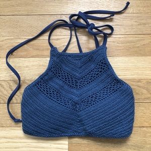 Crochet High Neck Bikini Top